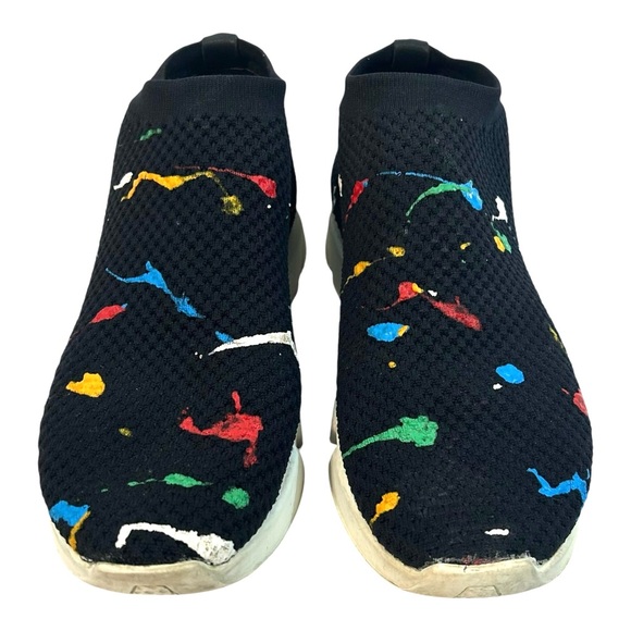 The Wishbone Collection Sneakers 6.5 M Slip On Shoes 80’s Pop Art Paint Splash - Picture 1 of 11